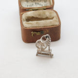 Sterling Silver Spinning Wheel Charm Pendant Vintage c1970