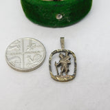 Sterling Silver St Christopher Travel Charm Pendant Vintage c1970
