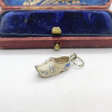 Sterling Silver & Enamel Dutch Clog Charm Pendant Vintage c1970