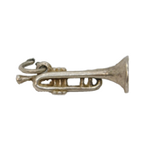 Sterling Silver Trumpet Musical Instrument Charm Pendant Vintage c1970s
