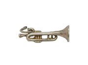 Sterling Silver Trumpet Musical Instrument Charm Pendant Vintage c1970s