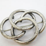 Victorian Sterling Silver Lovers Knot Sweetheart Brooch Antique c1860