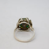 Sterling Silver Caithness Glass Set Signet Ring Vintage 1972 Birmingham