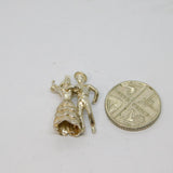 Sterling Silver Dancing Couple Figures Charm Pendant Vintage c1970