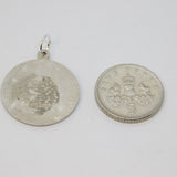 Sterling Silver Aquarius Water Bearer Round Disc Charm Pendant Vintage c1970