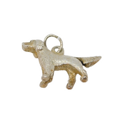 Sterling Silver Retriever Dog Charm Pendant Vintage c1970