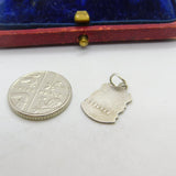Sterling Silver and Enamel Barry Island Shield Charm Pendant Vintage c1970