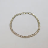 Italian Sterling Silver Fancy Flat Link Bracelet Contemporary c1990