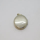 Sterling Silver Textured Floral Pattern Oval Locket Charm Pendant Vintage c1970