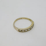 Sterling Silver 7 Spinel Half Eternity Band Ring Antique c1930 Size M 1/2