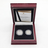 London Mint Office George II Silver Coins Shilling & Sixpence Antique 1758