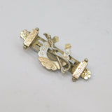 Sterling Silver & Gold Horseshoe Sweetheart Brooch Antique 1888 Birmingham