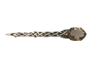 Scottish Sterling Silver Citrine Set Dirk Brooch Vintage 1980 Edinburgh