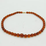 9ct Yellow Gold Graduating Baltic Amber Necklace Vintage c1970 50cm Length