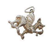 Sterling Silver Welsh Dragon Charm Pendant Vintage c1970s