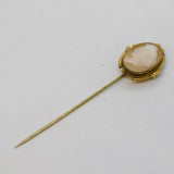 Victorian Rolled Gold Carved Shell Cameo Stick Pin Antique c1880s