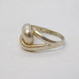 Sterling Silver Abstract Lovers Knot Sweetheart Ring Vintage c1970 Size Q UK
