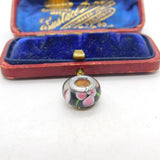 Sterling Silver Coloured Glass Bead Charm Pendant Vintage c1970