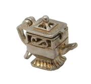 Sterling Silver Opening Teapot Charm Pendant Vintage c1970