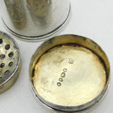 Victorian Pair of Sterling Silver Travelling Salt & Mustard Pot Antique London