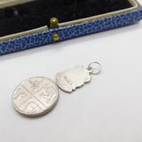 Sterling Silver & Enamel Padstow Shield Charm Pendant Vintage c1970