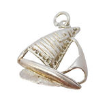 Sterling Silver Sailing Boat Charm Pendant Vintage c1970