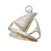 Sterling Silver Sailing Boat Charm Pendant Vintage c1970
