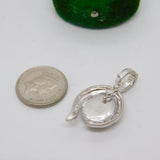 Sterling Silver Doublet Opal Cabochon Drop Charm Pendant Vintage c1970