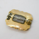 Georgian 12ct Gold, Black Enamel, Pearl & Diamond Mourning Brooch Antique
