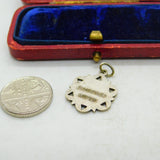 White Metal St Catherines Lowton School Charm Pendant Vintage c1970