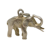 Sterling Silver Cast Elephant Charm Pendant Vintage c1970