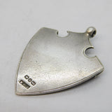 Victorian Sterling Silver Scrolled Pattern Fob Medal Antique 1887 Birmingham