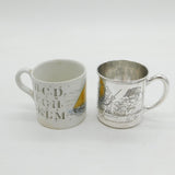 20th Century American Sterling Silver Nursery Rhyme Christening Mug Antique