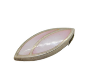 Sterling Silver Mother of Pearl Pink Charm Pendant Vintage c1970s