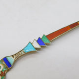 20th Century Egyptian .800 Silver & Enamel Souvenir Spoon Antique c1930s