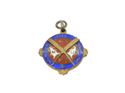 Sterling Silver Gilt & Enamel Order of Oddfellows Fob Medal Antique 1916