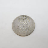 George III Bank of Ireland Five Pence Bank Token Coin Antique 1805 Drilled