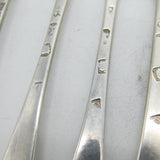 George II Set of Five Sterling Silver Three-Pronged Forks Antique 1738 London