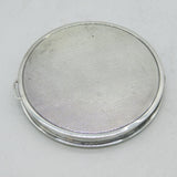 Sterling Silver & Green Guilloche Enamel Mirror Compact Antique 1935 Birmingham