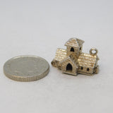 Sterling Silver Opening Church Charm Pendant Vintage c1970s