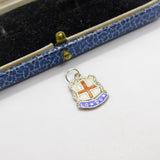 Sterling Silver & Enamel London Shield Charm Pendant Vintage c1970