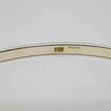 Sterling Silver Triple Oval Amethyst Hook On Bangle Bracelet Modern c1990s