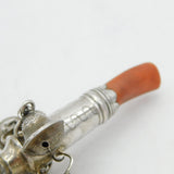 George III Sterling Silver & Coral Baby Rattle & Whistle Antique 1798 London