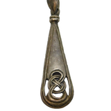 Sterling Silver Celtic Design Long Drop Charm Pendant Vintage c1970
