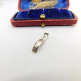 Sterling Silver Ripple Bar Drop Charm Pendant Vintage c1970