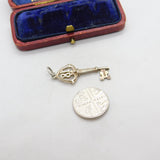 Sterling Silver 18th Birthday Key Charm Pendant Vintage c1970