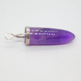 Sterling Silver Rounded Amethyst Point Drop Pendant Vintage c1970