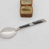 Australian Sterling Silver Abalone Set Spoon Antique c1930 Art Deco
