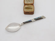 Australian Sterling Silver Abalone Set Spoon Antique c1930 Art Deco