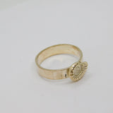 Sterling Silver Ammonite Wide Band Studio Dress Ring Modern c1990 Size Z3